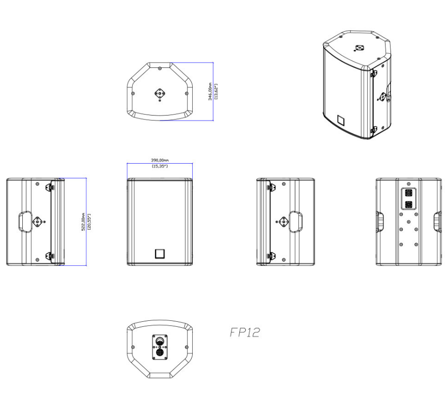 Hình ảnh 3D của sản phẩm loa FP12