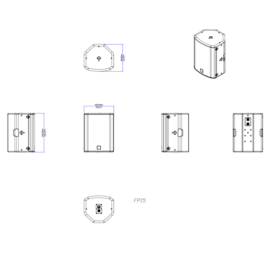 Hình ảnh 3d của sản phẩm loa FP15