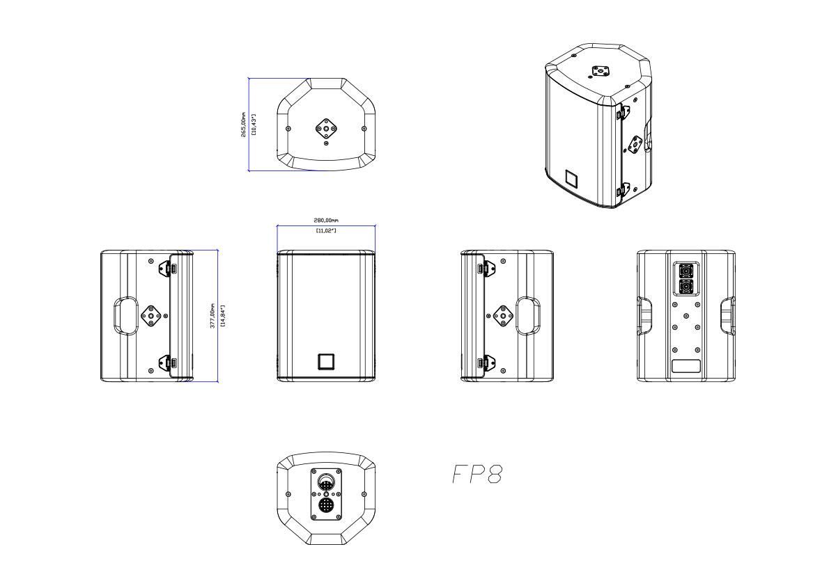 Hình ảnh 3D của sản phẩm loa FP8
